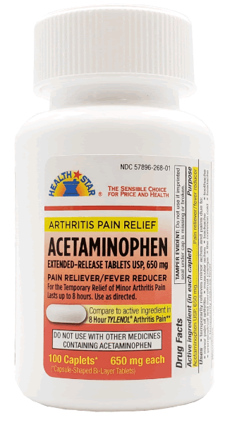 26501HST ACETAMINOPHEN ARTHRITIS 650MG 100CT TABLETS NDC#57896-268-01 ...