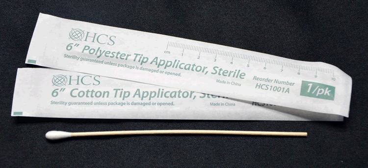 HCS1002 APPLICATOR COTTON TIP 6IN STERILE WOOD SHAFT 2/PACK ( BX 100X2 ),  Bees Medical