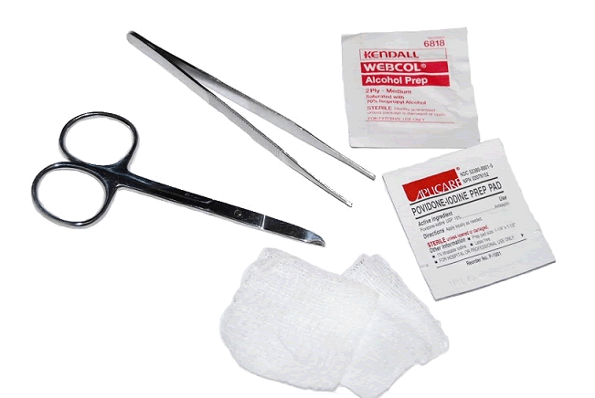 HCS02SR2 KIT SUTURE REMOVAL ALC & PVP PAD ADSON FORCEP IRIS SCISSOR ( EA 1  ), Bees Medical