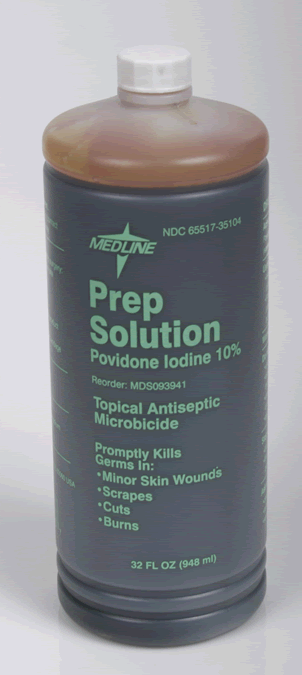 Medline Povidone-Iodine PVP Prep Solutions - 16 oz. Bottle