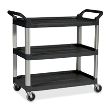 Rubbermaid Service Cart with 4 Swivel Casters, Black, FG342488BLA - CME  Corp