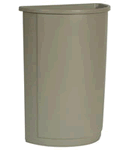 Rubbermaid FG352000BEIG Untouchable 21 Gallon Beige Half Round