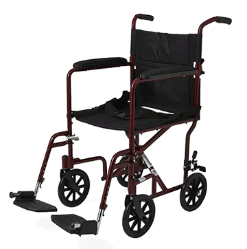 MDS808200ABE WHEELCHAIR TRANSPORT ALUMINUM 19X16IN W/8IN WHEELS BLUE ( EA 1 )